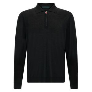 Kiton Black Wool Polo Men's Shirt